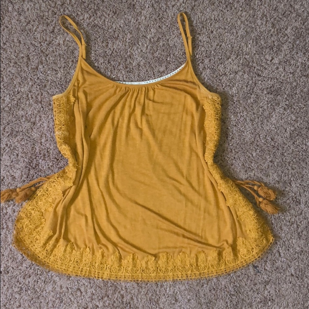 Yellow Lace Tank Top